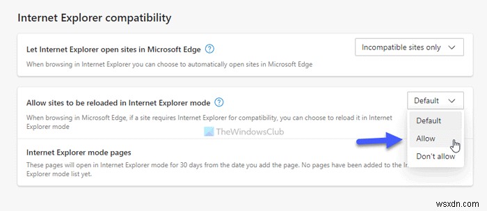 Cách thêm hoặc xóa nút chế độ Internet Explorer trên thanh công cụ Edge