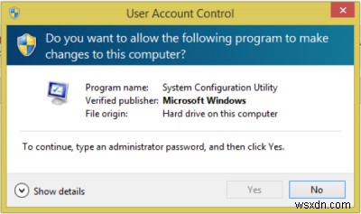 Để tiếp tục, gõ lỗi UAC mật khẩu quản trị viên trên Windows 11/10 