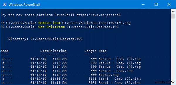 Cách xóa tệp và thư mục bằng Windows PowerShell 