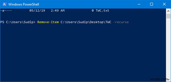 Cách xóa tệp và thư mục bằng Windows PowerShell 