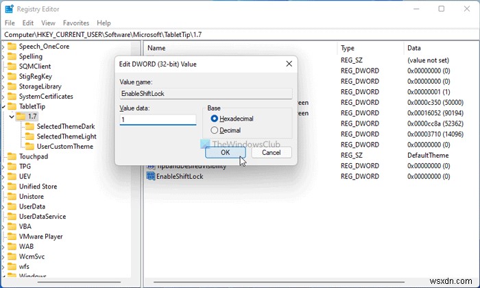 Cách bật hoặc tắt Shift Lock trên Bàn phím cảm ứng trong Windows 11/10 
