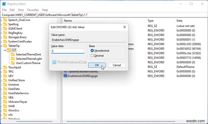 Cho phép hoặc Dừng Bàn phím cảm ứng viết hoa chữ cái đầu tiên của mỗi câu trong Windows 11 
