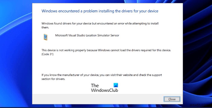Khắc phục sự cố Bộ cảm biến trình mô phỏng vị trí của Microsoft Visual Studio không hoạt động 