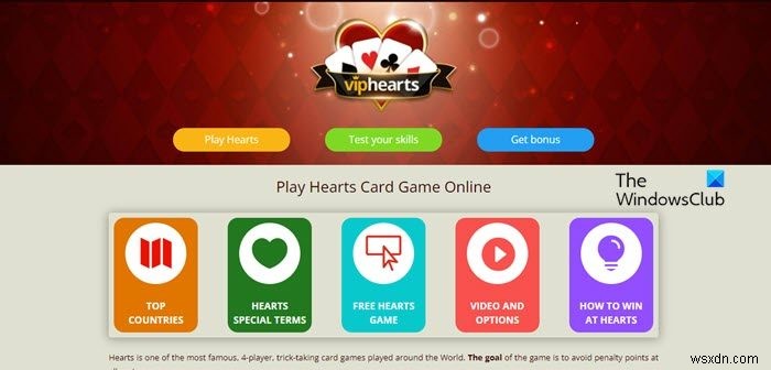 Play Hearts trực tuyến nhiều người chơi miễn phí tại những nơi này 