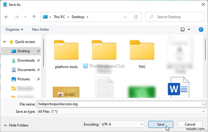 Cách hiển thị hoặc ẩn Ghim để Truy cập nhanh trong menu ngữ cảnh trong Windows 11 