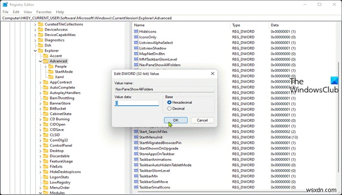 Bật hoặc Tắt Hiển thị tất cả các thư mục trong Ngăn Dẫn hướng Explorer trong Windows 11/10 