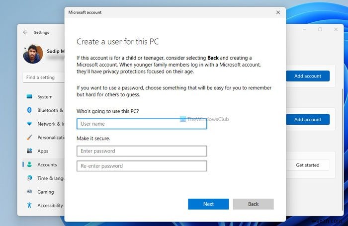 Cách tạo Tài khoản cục bộ mới trong Windows 11 