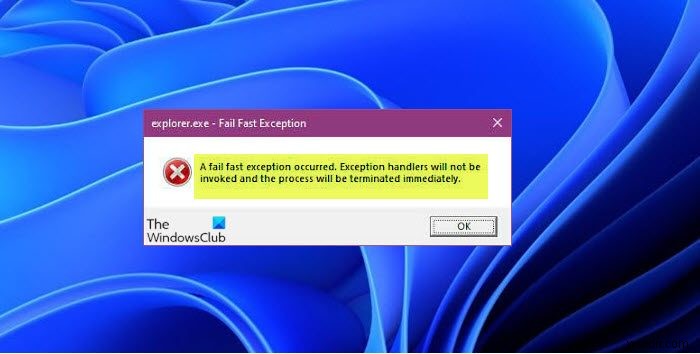 Sửa lỗi Fail Fast Exception trên Windows 11/10 