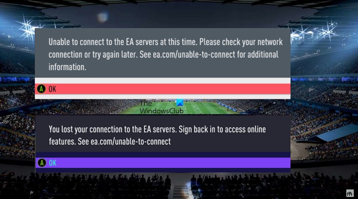 Không thể kết nối với máy chủ EA; Bạn mất kết nối với máy chủ EA 