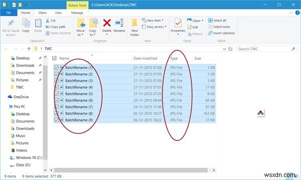 Đổi tên hàng loạt tệp và phần mở rộng tệp trong Windows 11/10 