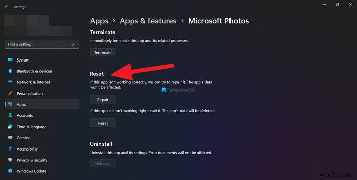 Cách sửa chữa hoặc đặt lại ứng dụng Ảnh trên Windows 11/10 
