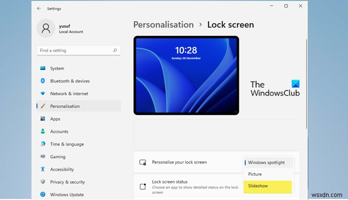 Trình chiếu Lock Screen không hoạt động trong Windows 11/10 