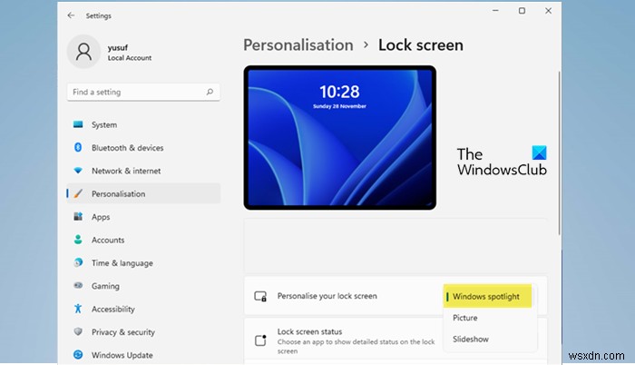 Trình chiếu Lock Screen không hoạt động trong Windows 11/10 