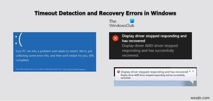 Sửa lỗi phát hiện và khôi phục trình điều khiển AMD hết thời gian chờ trên máy tính Windows 