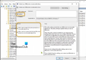 Cách Bật hoặc Tắt việc sử dụng BitLocker trên Ổ đĩa dữ liệu có thể tháo rời trong Windows 10 