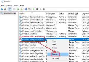 Windows Image Acquisition Sử dụng CPU và đĩa cao 
