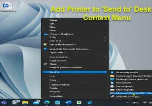 Cách thêm Máy in vào menu ngữ cảnh ‘Gửi tới’ trên Máy tính để bàn trên Windows 11/10 