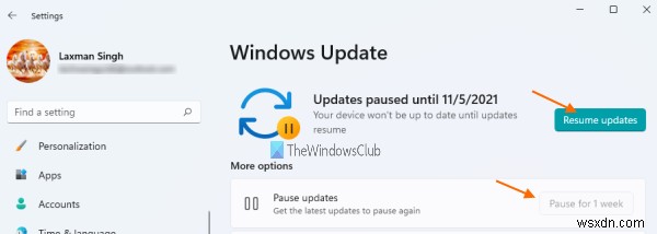Cài đặt Windows Update trong Windows 11 