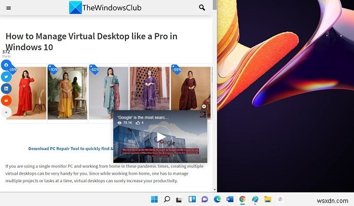 Cách quản lý màn hình ảo trong Windows 11 