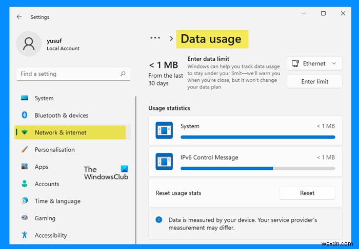 Cài đặt Mạng &Internet trong Windows 11 