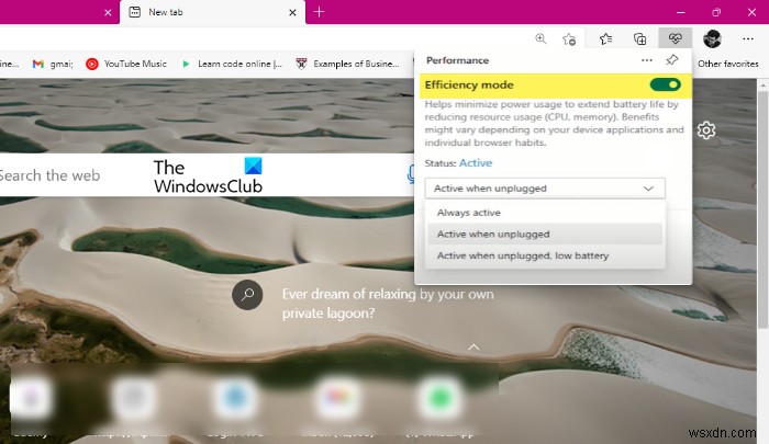 Cách tắt hoặc bật chế độ hiệu quả trong Microsoft Edge 