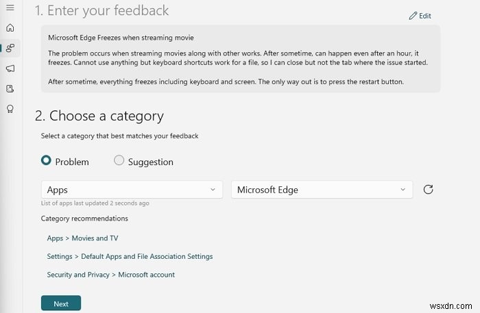 Cách báo cáo sự cố, gửi phản hồi hoặc khiếu nại về Windows 11 cho Microsoft 