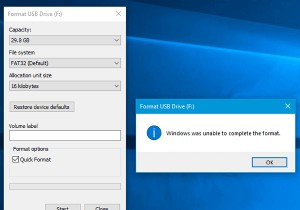 Windows không thể hoàn thành định dạng - thẻ SD, ổ USB, đĩa ngoài 