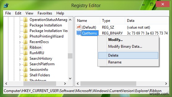 Đặt lại Thanh công cụ truy cập nhanh File Explorer bằng Registry trong Windows 11/10 
