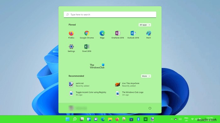 Cách bật hoặc tắt Accent Color cho Start Menu và Taskbar trong Windows 11 