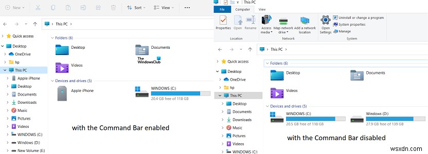 Cách tắt Thanh lệnh File Explorer trong Windows 11 