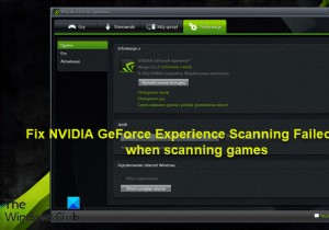 Khắc phục lỗi quét trải nghiệm NVIDIA GeForce không thành công khi quét trò chơi 