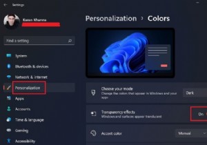 Cách Bật hoặc Tắt hiệu ứng Độ trong suốt trong Windows 11 