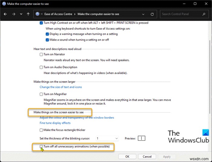 Cách Bật hoặc Tắt Hiệu ứng Hoạt hình trong Windows 11 