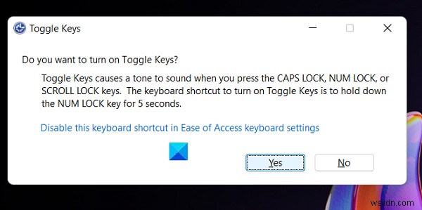 Cách tắt các phím chuyển đổi trong Windows 11 