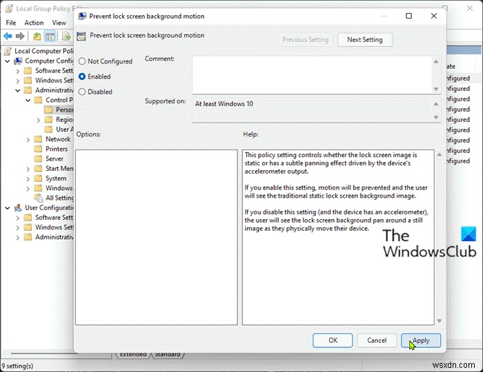 Cách bật hoặc tắt chuyển động nền màn hình khóa trong Windows 11 