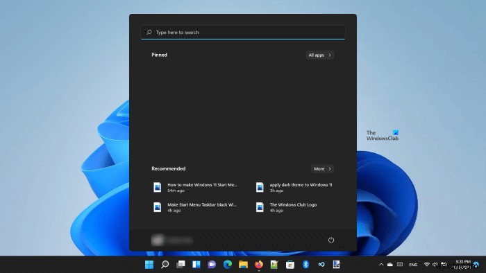 Cách làm cho Menu Start và Taskbar của Windows 11 màu đen khi sử dụng và không sử dụng Chủ đề tối 