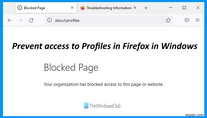 Cách vô hiệu hóa quyền truy cập vào Hồ sơ trong Firefox trong Windows 11/10 