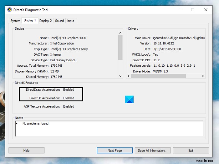 Tăng tốc Direct 3D hoặc DirectDraw không khả dụng trên Windows 11 
