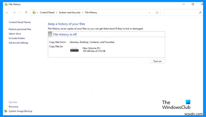Cách bật và sử dụng lịch sử tệp để sao lưu và khôi phục tệp trong Windows 11/10 