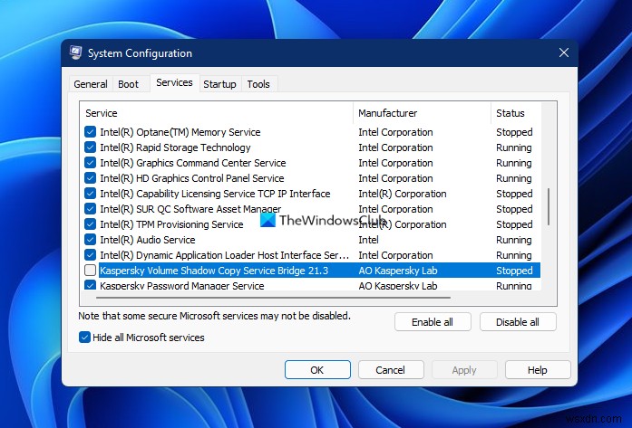 Kaspersky Volume Shadow Copy Service Bridge trên PC của tôi là gì? 