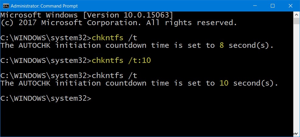 Cách giảm thời gian đếm ngược ChkDsk trong Windows 11/10 