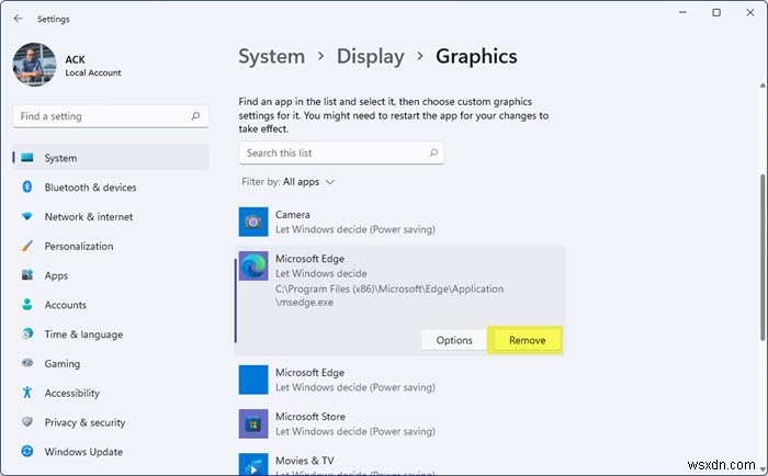 Cách đặt lại Tùy chọn GPU cho Ứng dụng thành Mặc định trong Windows 11/10 