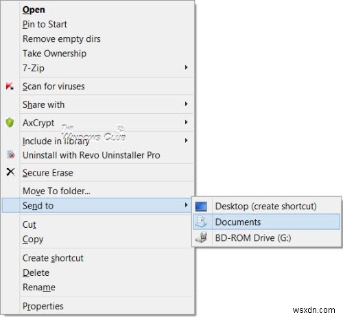 Cách chỉnh sửa, xóa hoặc thêm các mục vào menu Gửi tới trong Windows 11/10 