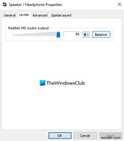 Điều chỉnh Cân bằng âm thanh cho kênh Trái và Phải trong Windows 11/10 