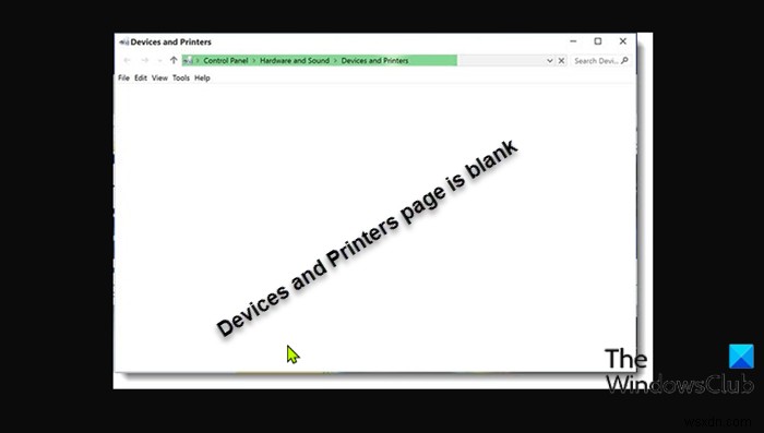 Trang Thiết bị và Máy in trống hoặc Không tải trên Windows 11/10 