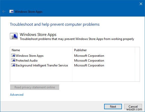 Trình gỡ rối ứng dụng Windows Store dành cho Windows 11/10 