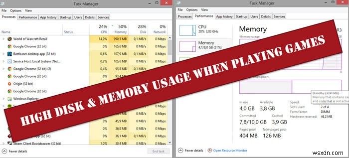 Khắc phục tình trạng sử dụng đĩa và bộ nhớ cao khi chơi trò chơi trên Windows 11/10 