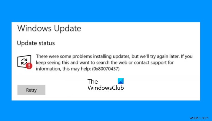 Sửa lỗi Windows Update 0x80070437 