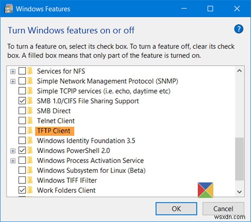 Bật hoặc Tắt các tính năng của Windows; Quản lý Windows Các tính năng tùy chọn trong Windows 11/10 