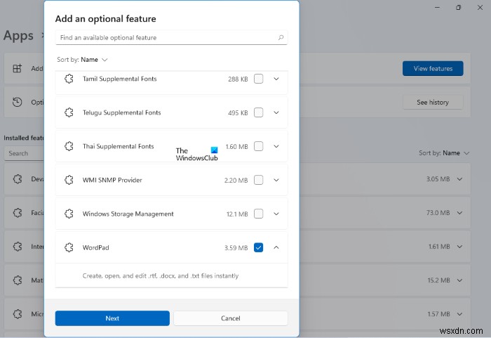 Bật hoặc Tắt các tính năng của Windows; Quản lý Windows Các tính năng tùy chọn trong Windows 11/10 